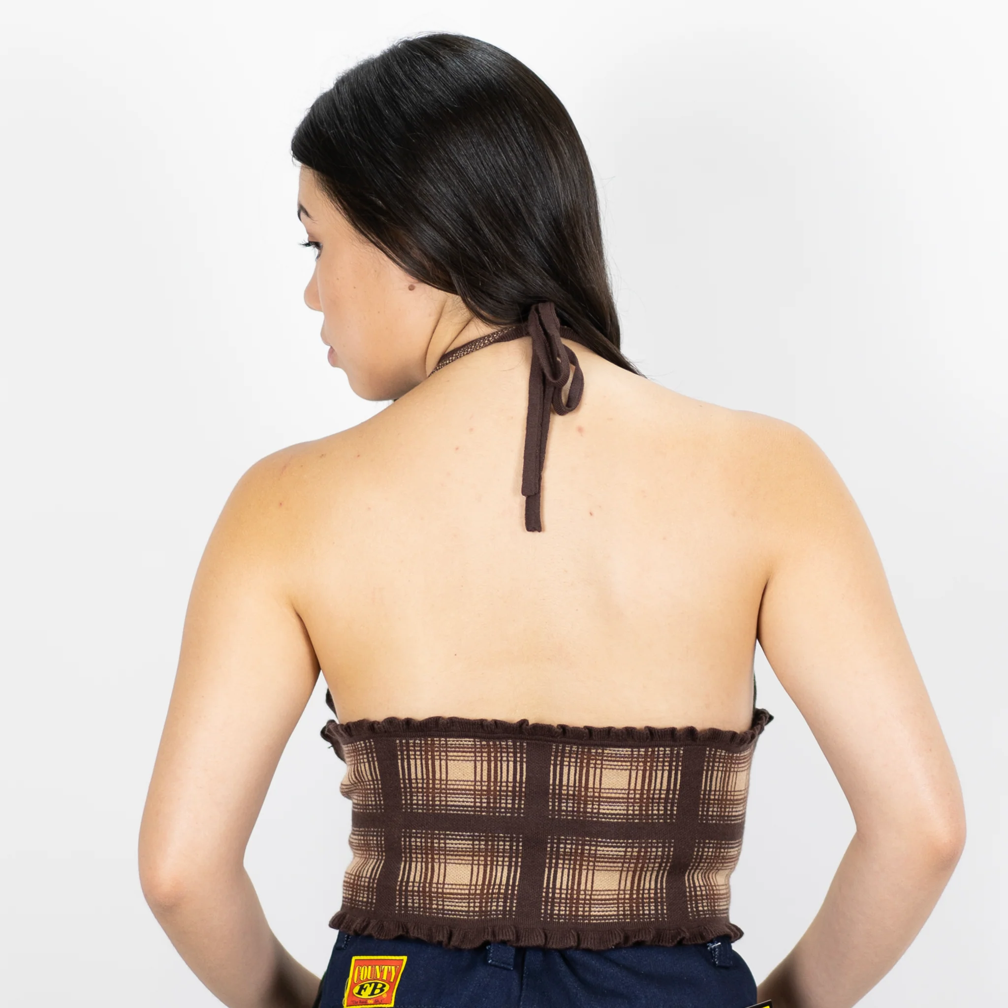 FB County Flannel Backless Halter Top - Image 12