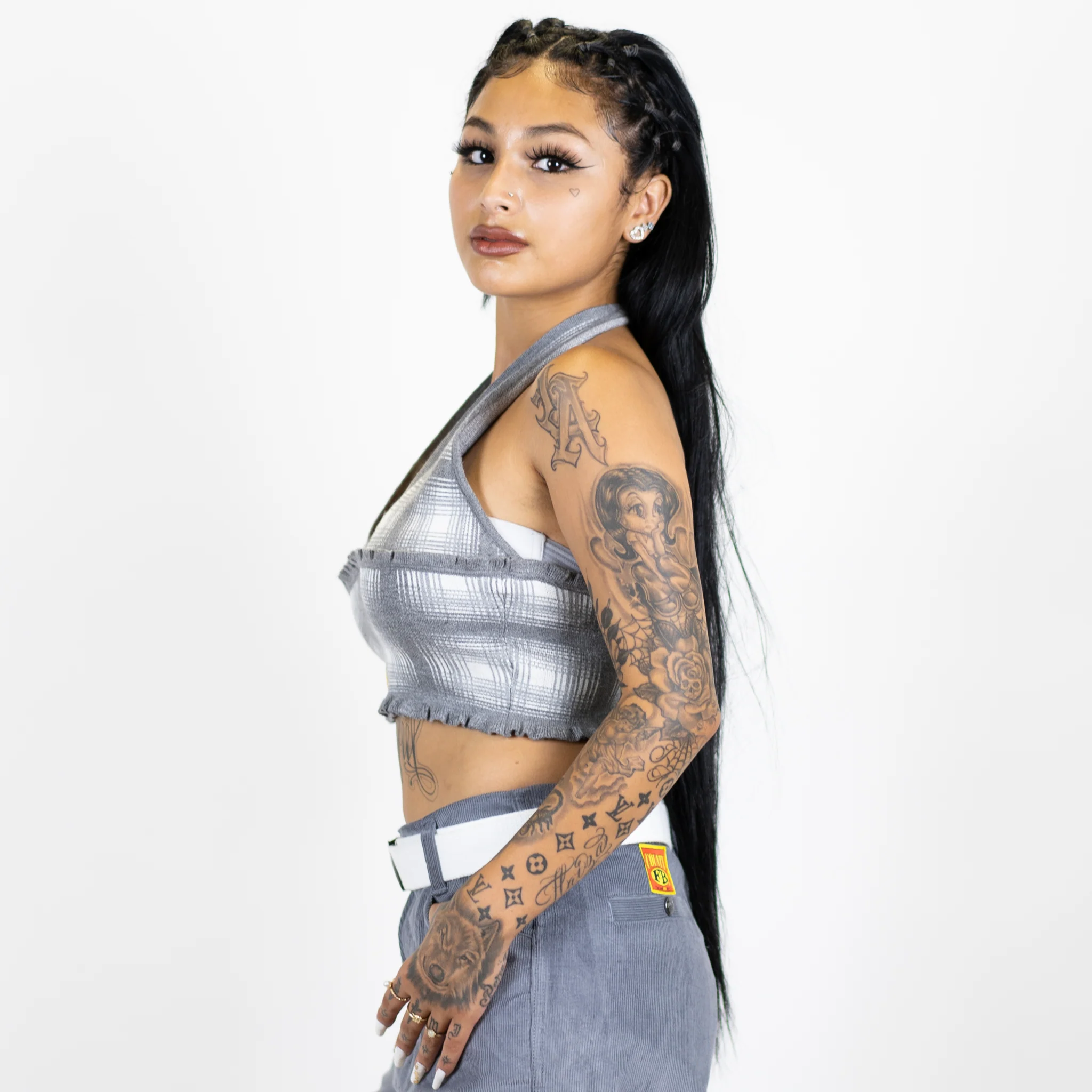 FB County Flannel Backless Halter Top - Image 14