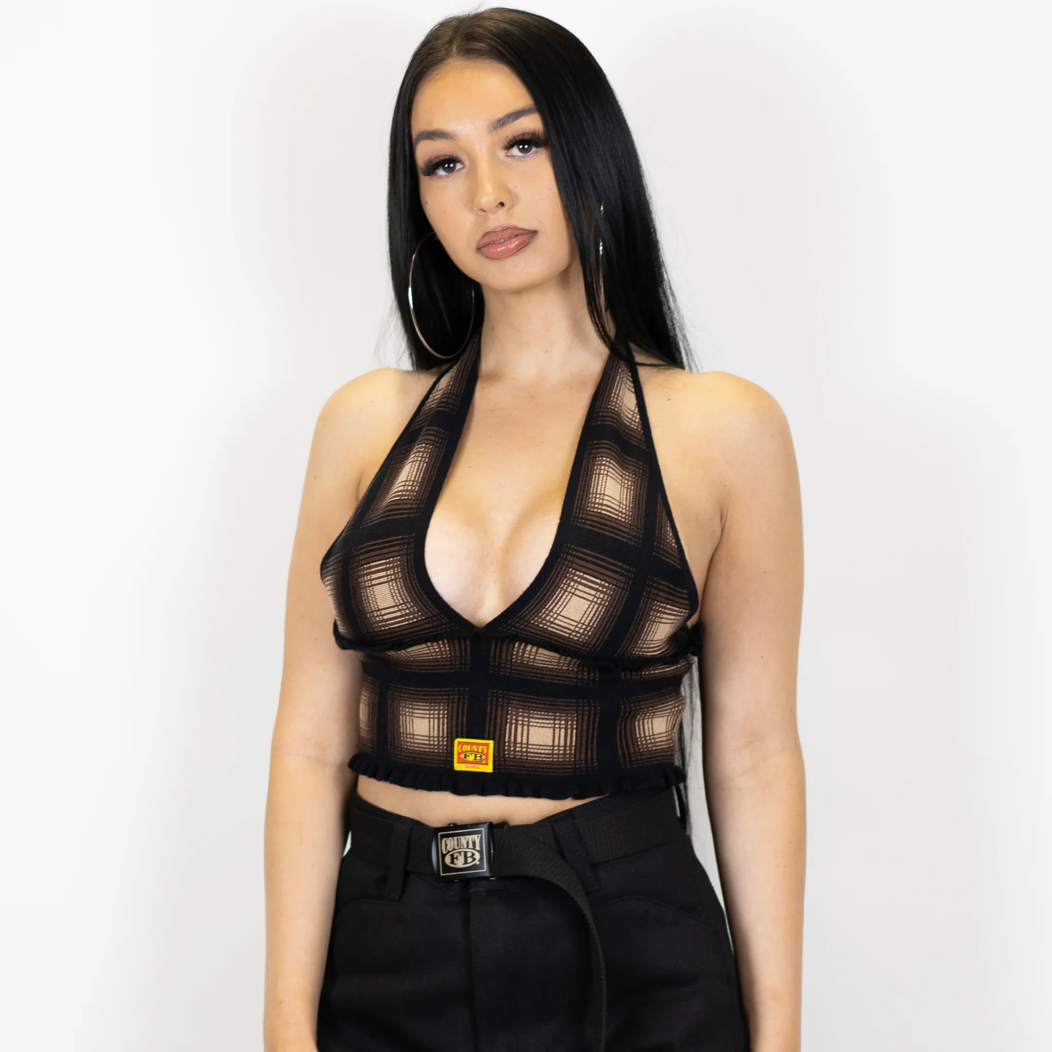 FB County Flannel Backless Halter Top - Image 5