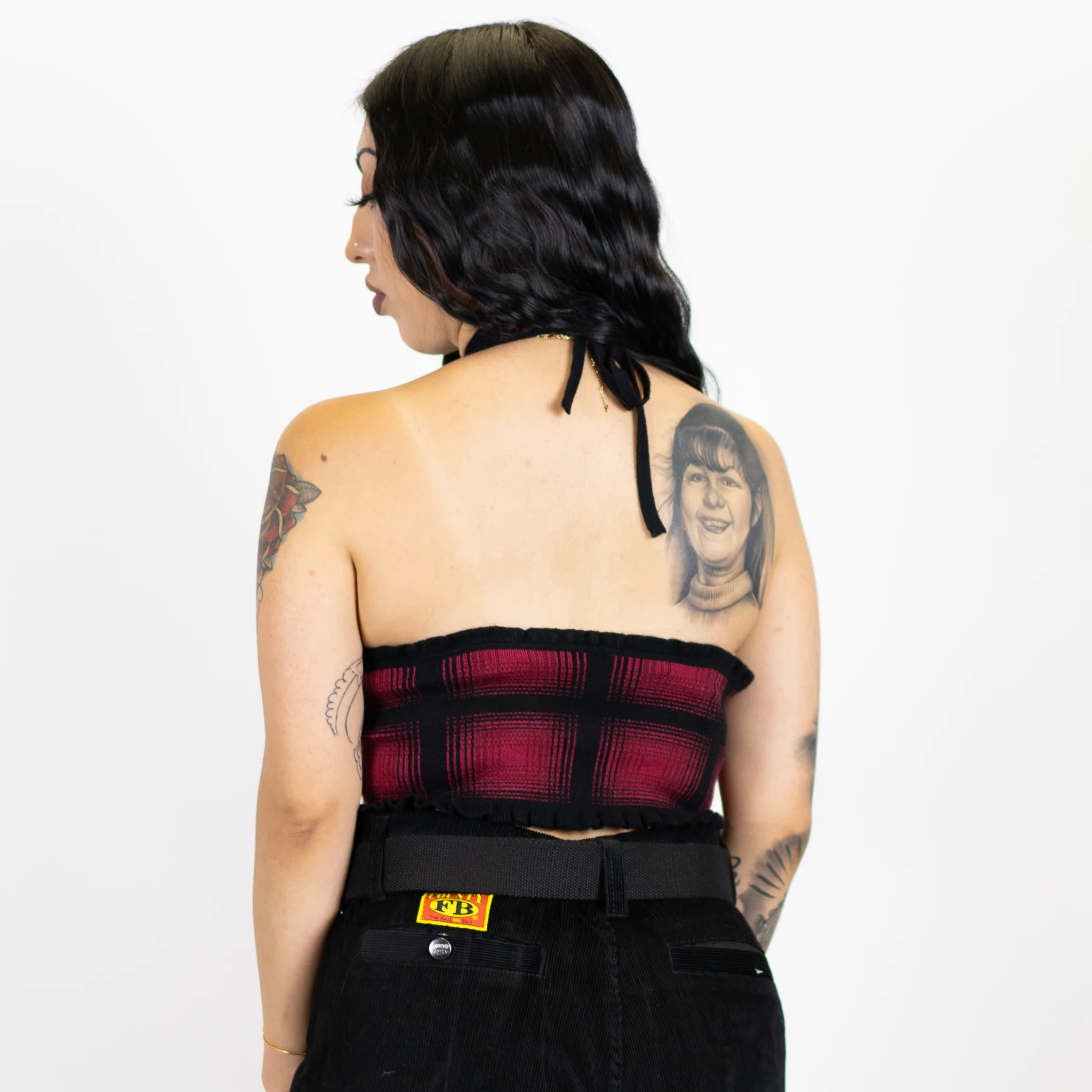 FB County Flannel Backless Halter Top - Image 9
