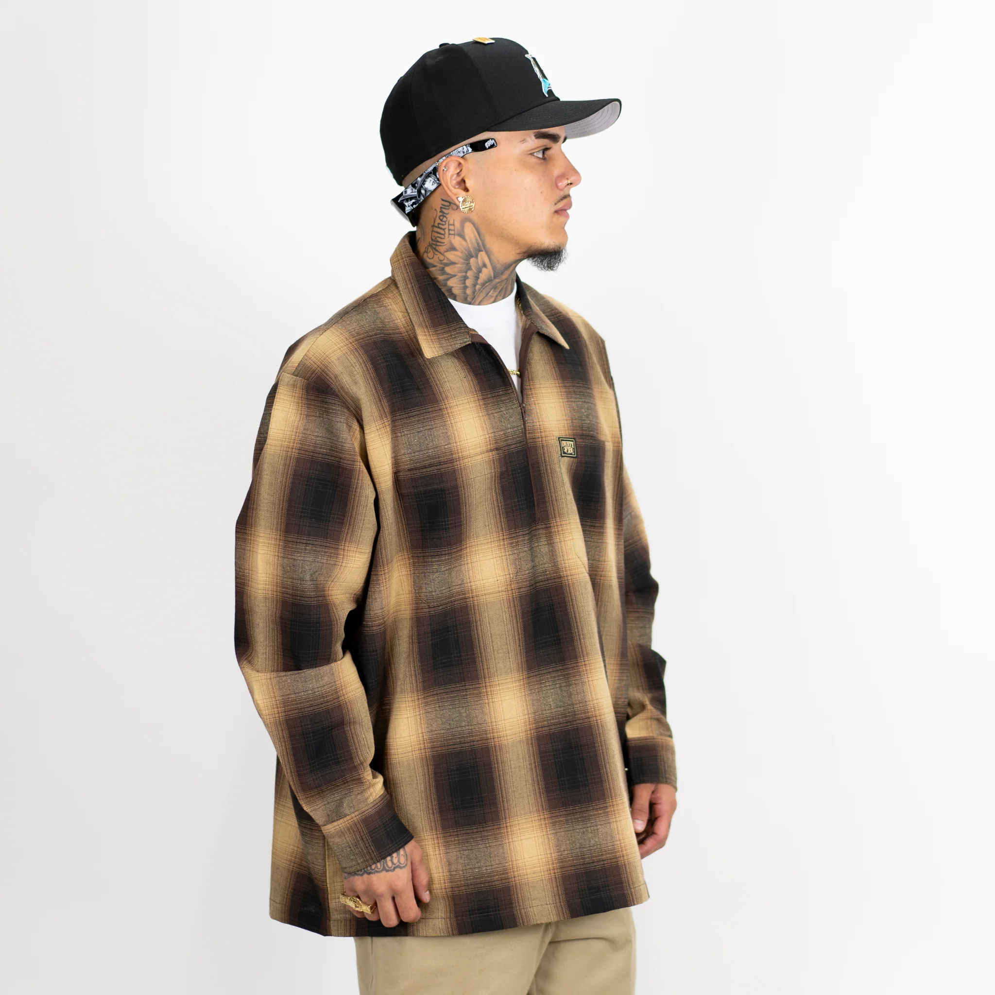 FB County Long Sleeve Checker Zip Shirt - Image 21