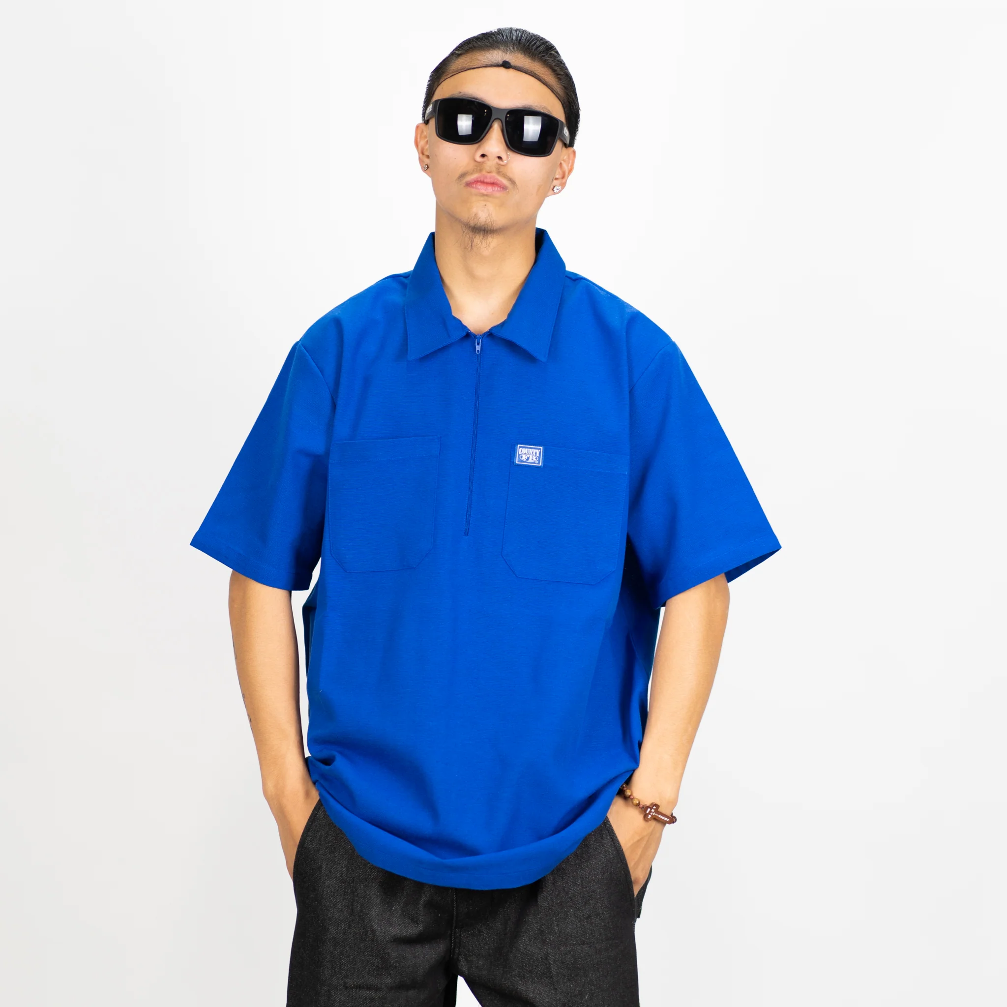 FB County Short Sleeve Checker Zip Shirt - Image 4