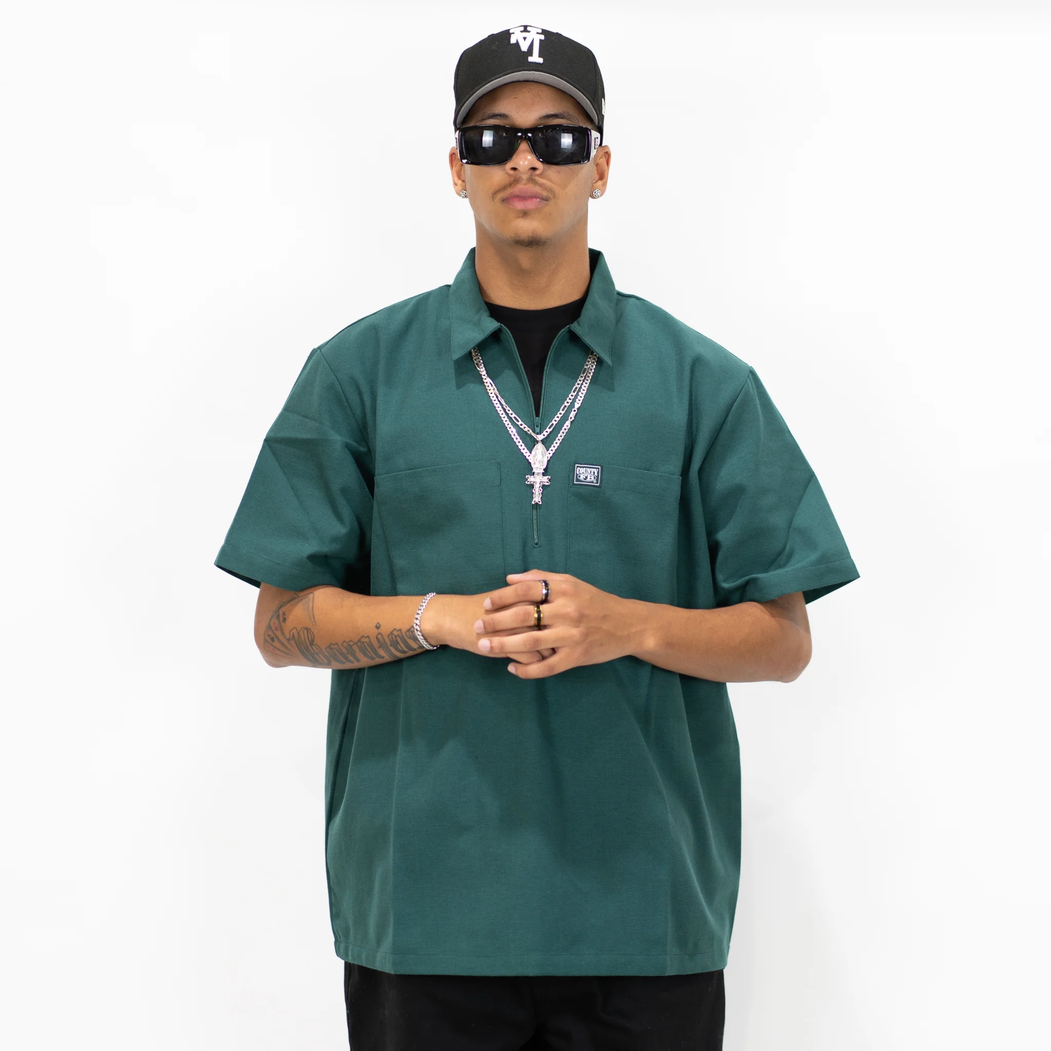 FB County Short Sleeve Checker Zip Shirt - Image 5