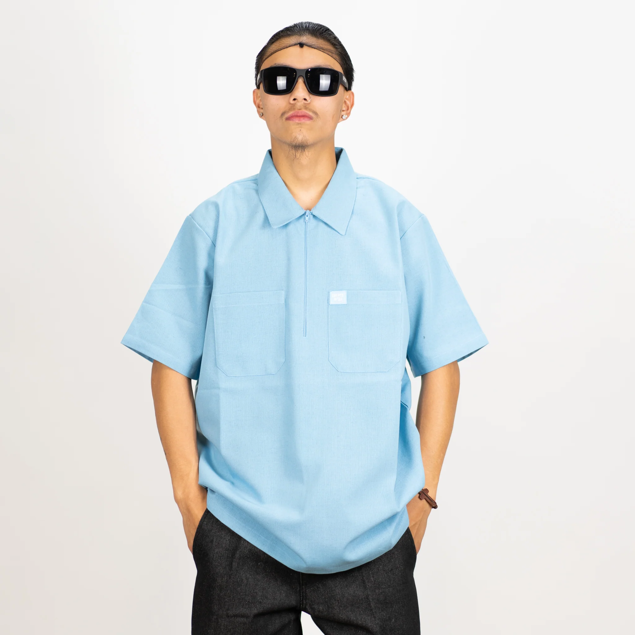 FB County Short Sleeve Checker Zip Shirt - Image 7
