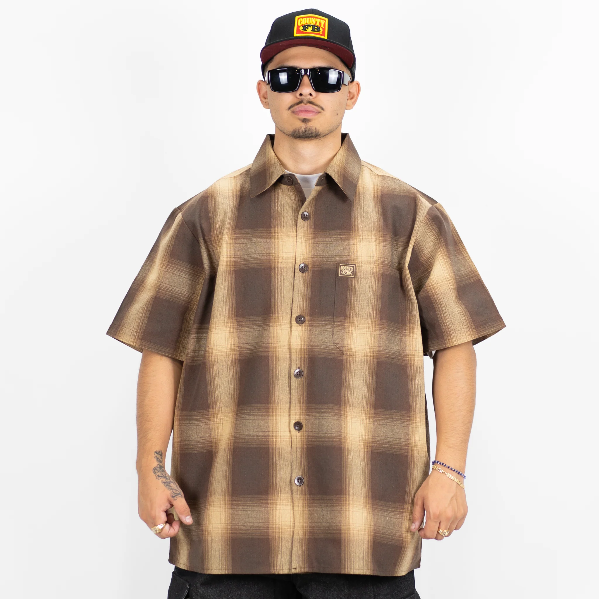 FB County Short Sleeve Checker Flannel Shirt - Image 11
