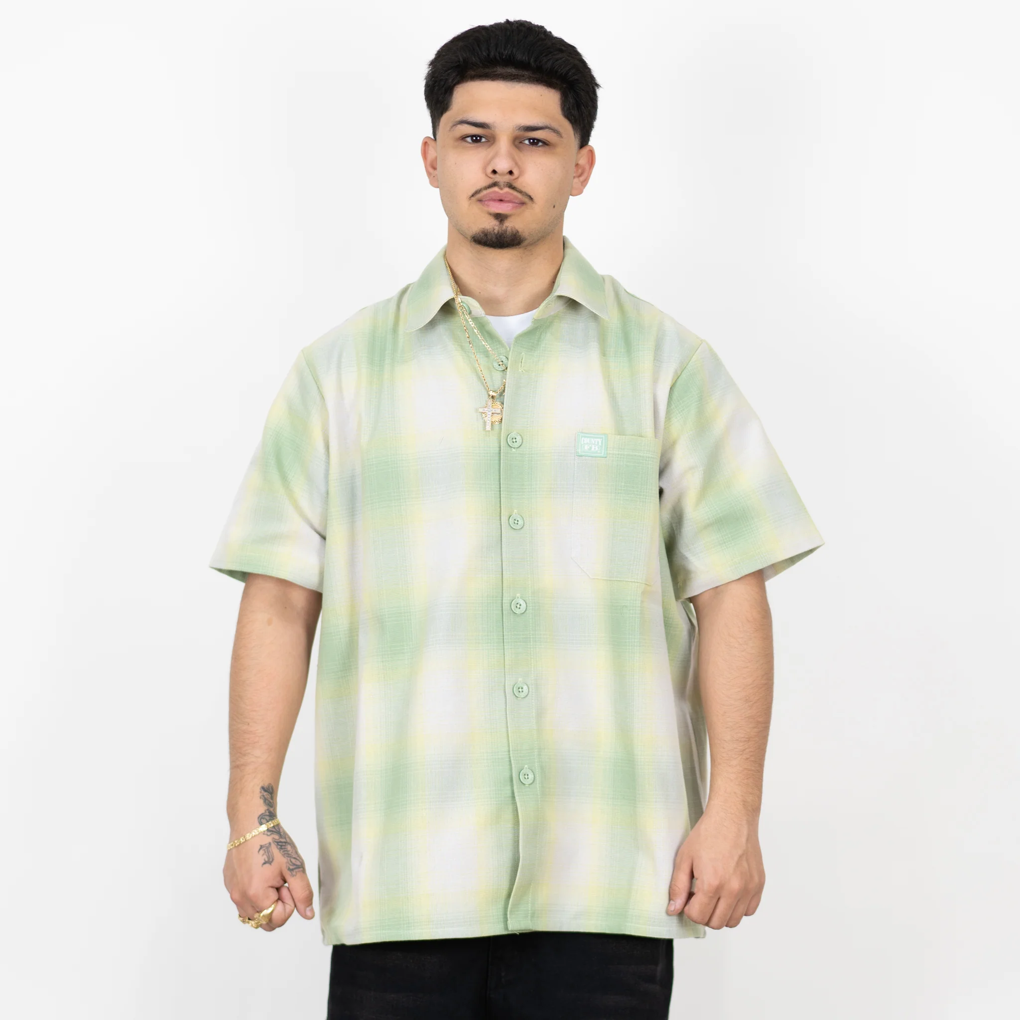FB County Short Sleeve Checker Flannel Shirt - Image 38