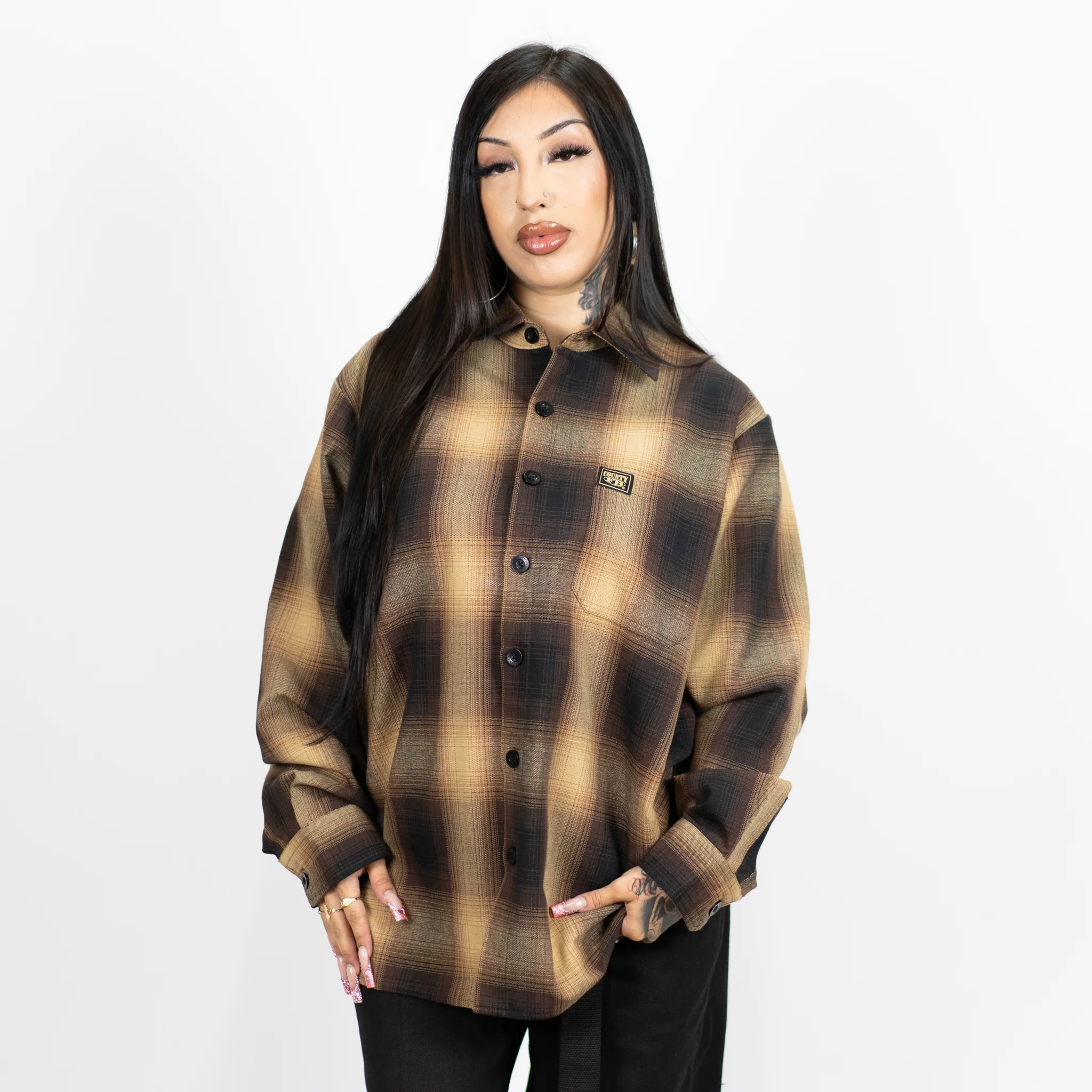 FB County Long Sleeve Checker Flannel Shirt - Image 4